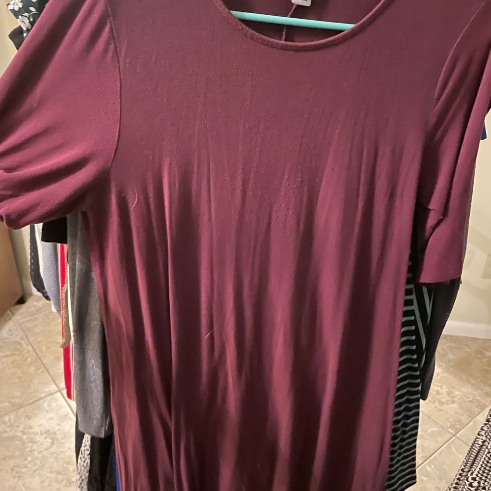 Maroon T-Shirt Dress